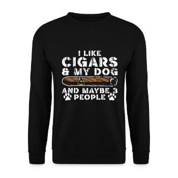 Cigare et chiens fumant des toabacos - Sweat-shirt Unisexe - noir - Devant - Alina (178cm) & Michal (187cm)