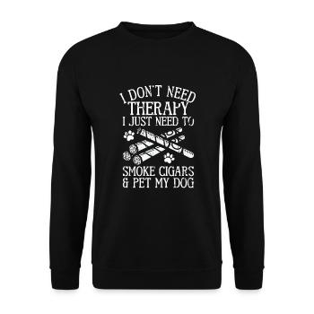 Cigare et chiens fumant des toabacos - Sweat-shirt Unisexe - noir - Devant - Alina (178cm) & Michal (187cm)