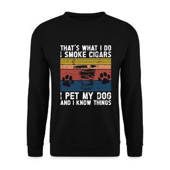 Cigare et chiens fumant des toabacos - Sweat-shirt Unisexe - noir - Devant - Alina (178cm) & Michal (187cm)