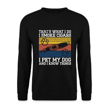 Cigare et chiens fumant des toabacos - Sweat-shirt Unisexe - noir - Devant - Alina (178cm) & Michal (187cm)