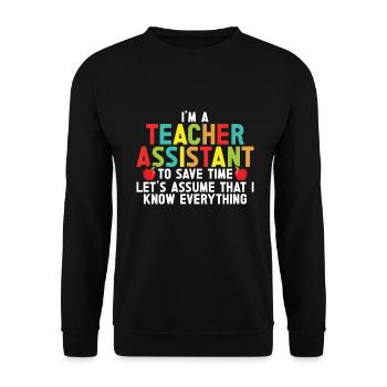 Enseignant -Assistant Directeur d’enseignement - Sweat-shirt Unisexe - noir - Devant - Alina (178cm) & Michal (187cm)