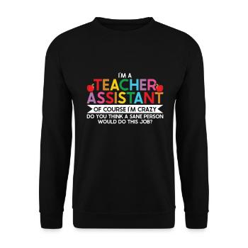 Enseignant -Assistant Directeur d’enseignement - Sweat-shirt Unisexe - noir - Devant - Alina (178cm) & Michal (187cm)