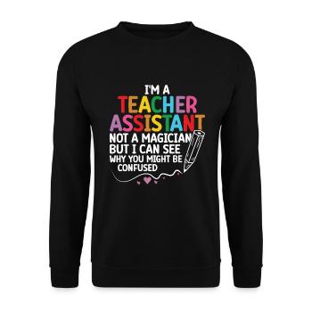 Enseignant -Assistant Directeur d’enseignement - Sweat-shirt Unisexe - noir - Devant - Alina (178cm) & Michal (187cm)