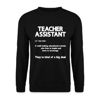Enseignant -Assistant Directeur d’enseignement - Sweat-shirt Unisexe - noir - Devant - Alina (178cm) & Michal (187cm)