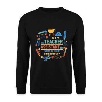 Enseignant -Assistant Directeur d’enseignement - Sweat-shirt Unisexe - noir - Devant - Alina (178cm) & Michal (187cm)