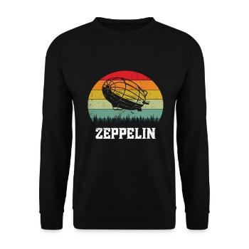 Zeppelin Aircraft Airship Guided Aviation - Unisex Sweatshirt - black - Front - Alina (178cm) & Michal (187cm)
