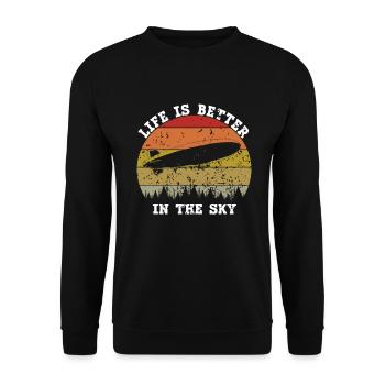 Zeppelin Flugzeugluftschiff Leitbarer Luftfahrt - Unisex Pullover - Schwarz - Vorne - Alina (178cm) & Michal (187cm)