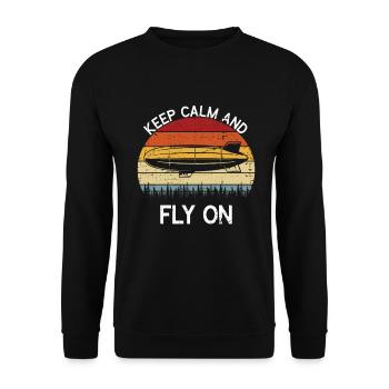 Zeppelin Flugzeugluftschiff Leitbarer Luftfahrt - Unisex Pullover - Schwarz - Vorne - Alina (178cm) & Michal (187cm)