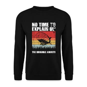Zeppelin Flugzeugluftschiff Leitbarer Luftfahrt - Unisex Pullover - Schwarz - Vorne - Alina (178cm) & Michal (187cm)