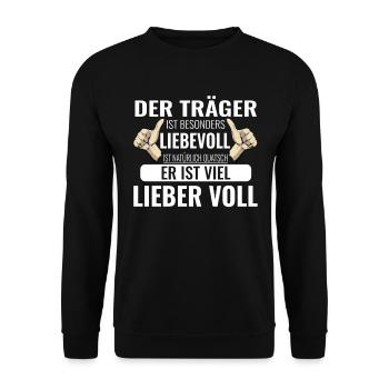 Liebevoll Lieber Voll Party Fun - Unisex Pullover - Schwarz - Vorne - Alina (178cm) & Michal (187cm)
