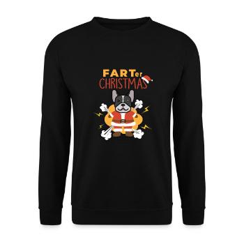 Furter Weihnachten Lustige Französische Bulldogge Weihnachten - Unisex Pullover - Schwarz - Vorne - Alina (178cm) & Michal (187cm)