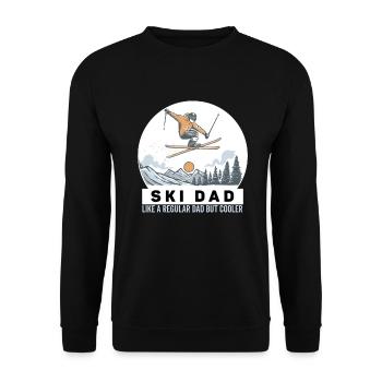 Ski papa comme un papa ordinaire mais plus cool drôle de ski - Sweat-shirt Unisexe - noir - Devant - Alina (178cm) & Michal (187cm)
