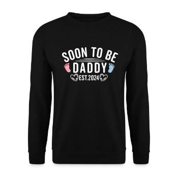 Soon To Be Daddy Est 2024 - Befördert zu Daddy 2024 - Unisex Pullover - Schwarz - Vorne - Alina (178cm) & Michal (187cm)