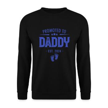 Befördert zum Daddy Est 2024 | Papa wird 2024 - Unisex Pullover - Schwarz - Vorne - Alina (178cm) & Michal (187cm)