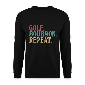 Bourbon & Golf Whikey Golfspieler Golfer - Unisex Sweatshirt - black - Front - Alina (178cm) & Michal (187cm)