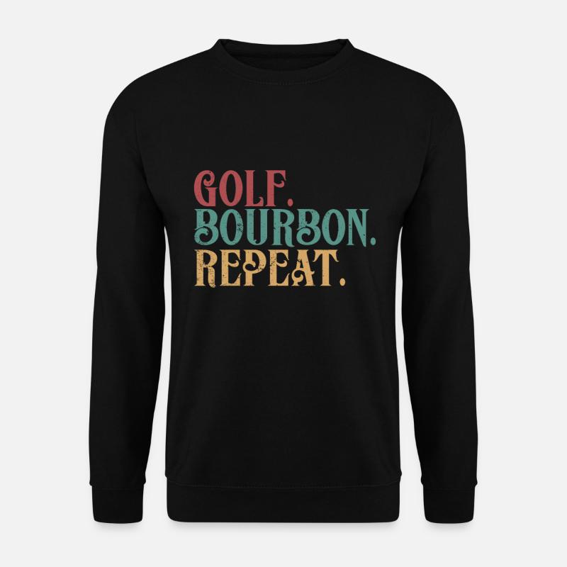 Bourbon & Golf Whikey Golfspieler Golfer - Unisex Pullover - Schwarz