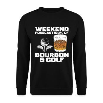 Bourbon & Golf Whikey Golfspieler Golfer - Unisex Sweatshirt - black - Front - Alina (178cm) & Michal (187cm)