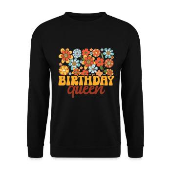 Anniversaire Queen Groovy Flower Party Famille - Sweat-shirt Unisexe - noir - Devant - Alina (178cm) & Michal (187cm)