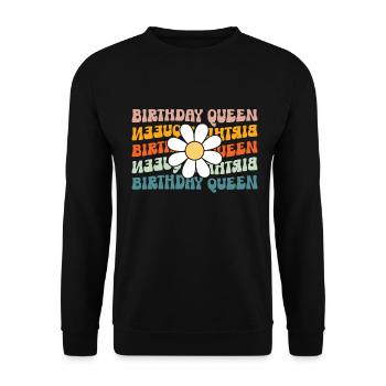 Anniversaire Queen Groovy Flower Party Famille - Sweat-shirt Unisexe - noir - Devant - Alina (178cm) & Michal (187cm)
