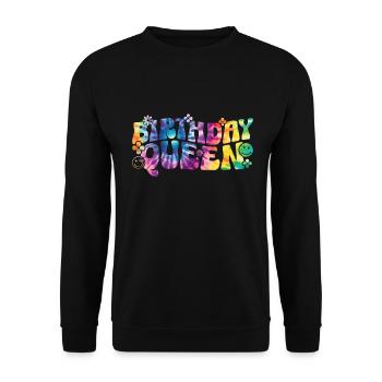 Anniversaire Queen Groovy Flower Party Famille - Sweat-shirt Unisexe - noir - Devant - Alina (178cm) & Michal (187cm)