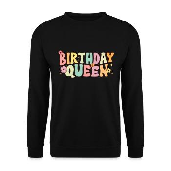 Anniversaire Queen Groovy Flower Party Famille - Sweat-shirt Unisexe - noir - Devant - Alina (178cm) & Michal (187cm)