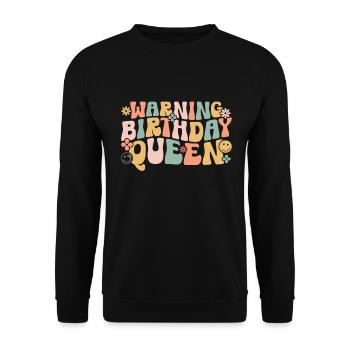 Anniversaire Queen Groovy Flower Party Famille - Sweat-shirt Unisexe - noir - Devant - Alina (178cm) & Michal (187cm)