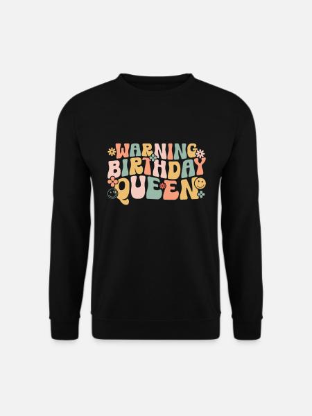 Geburtstag Königin Groovy Blumenparty Familie - Unisex Pullover - Schwarz