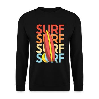 Vintage Surfer Retro Surfing Beach Surf - Unisex Sweatshirt - black - Front - Alina (178cm) & Michal (187cm)