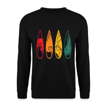Vintage Surfer Retro Surfing Beach Surf - Unisex Sweatshirt - black - Front - Alina (178cm) & Michal (187cm)