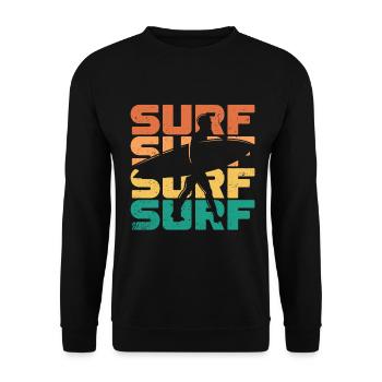 Vintage Surfer Retro Surfing Beach Surf - Unisex Sweatshirt - black - Front - Alina (178cm) & Michal (187cm)