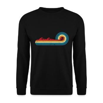 Vintage Surfer Retro Surfing Beach Surf - Unisex Sweatshirt - black - Front - Alina (178cm) & Michal (187cm)