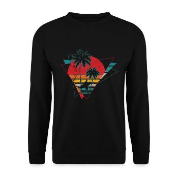 Vintage Surfer Retro Surfing Beach Surf - Unisex Sweatshirt - black - Front - Alina (178cm) & Michal (187cm)