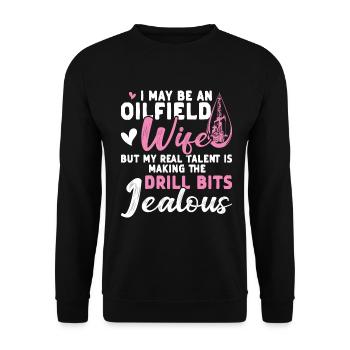 Travailleur pétrolier Rig Roughneck Oilfield Woman - Sweat-shirt Unisexe - noir - Devant - Alina (178cm) & Michal (187cm)