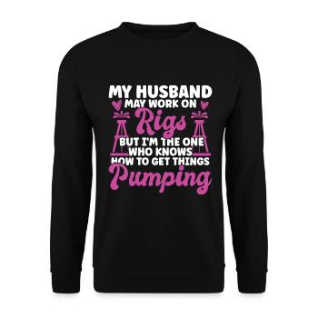 Travailleur pétrolier Rig Roughneck Oilfield Woman - Sweat-shirt Unisexe - noir - Devant - Alina (178cm) & Michal (187cm)