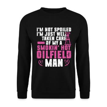 Travailleur pétrolier Rig Roughneck Oilfield Woman - Sweat-shirt Unisexe - noir - Devant - Alina (178cm) & Michal (187cm)