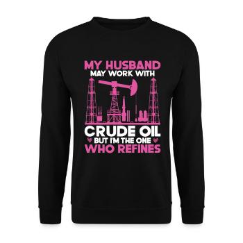 Travailleur pétrolier Rig Roughneck Oilfield Woman - Sweat-shirt Unisexe - noir - Devant - Alina (178cm) & Michal (187cm)