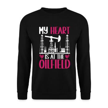 Travailleur pétrolier Rig Roughneck Oilfield Woman - Sweat-shirt Unisexe - noir - Devant - Alina (178cm) & Michal (187cm)