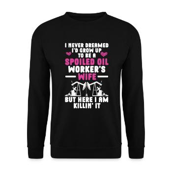 Travailleur pétrolier Rig Roughneck Oilfield Woman - Sweat-shirt Unisexe - noir - Devant - Alina (178cm) & Michal (187cm)