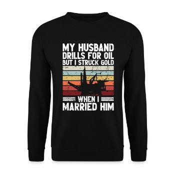 Travailleur pétrolier Rig Roughneck Oilfield Woman - Sweat-shirt Unisexe - noir - Devant - Alina (178cm) & Michal (187cm)