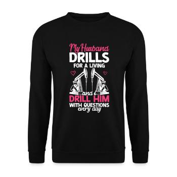 Travailleur pétrolier Rig Roughneck Oilfield Woman - Sweat-shirt Unisexe - noir - Devant - Alina (178cm) & Michal (187cm)