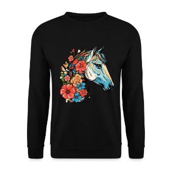 Cavalier Cheval Portrait Western Cowboy - Sweat-shirt Unisexe - noir - Devant - Alina (178cm) & Michal (187cm)