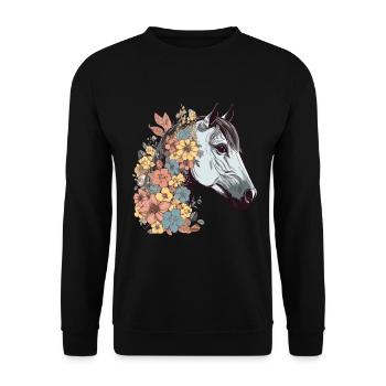 Cavalier Cheval Portrait Western Cowboy - Sweat-shirt Unisexe - noir - Devant - Alina (178cm) & Michal (187cm)