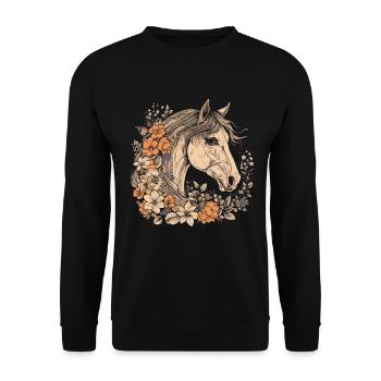 Cavalier Cheval Portrait Western Cowboy - Sweat-shirt Unisexe - noir - Devant - Alina (178cm) & Michal (187cm)