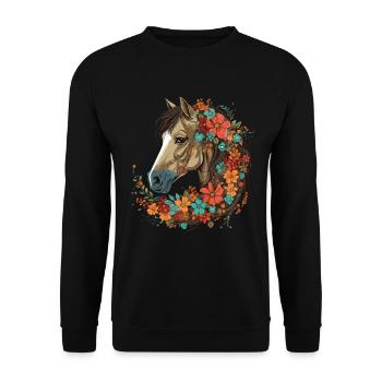 Cavalier Cheval Portrait Western Cowboy - Sweat-shirt Unisexe - noir - Devant - Alina (178cm) & Michal (187cm)