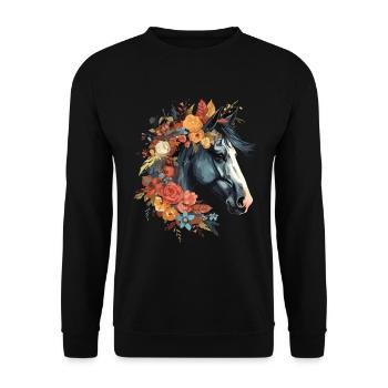 Cavalier Cheval Portrait Western Cowboy - Sweat-shirt Unisexe - noir - Devant - Alina (178cm) & Michal (187cm)