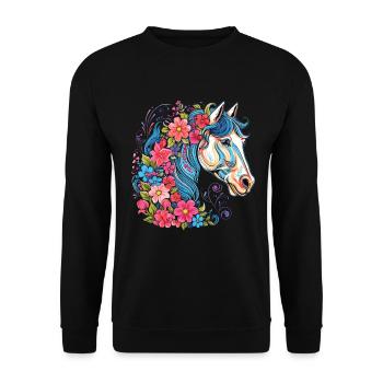Cavalier Cheval Portrait Western Cowboy - Sweat-shirt Unisexe - noir - Devant - Alina (178cm) & Michal (187cm)