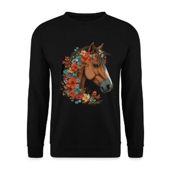 Cavalier Cheval Portrait Western Cowboy - Sweat-shirt Unisexe - noir - Devant - Alina (178cm) & Michal (187cm)
