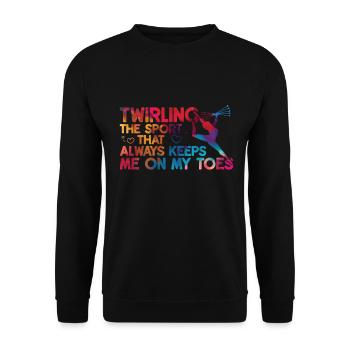 Baton Twirling Girl Twirler Majorette - Unisex Sweatshirt - black - Front - Alina (178cm) & Michal (187cm)