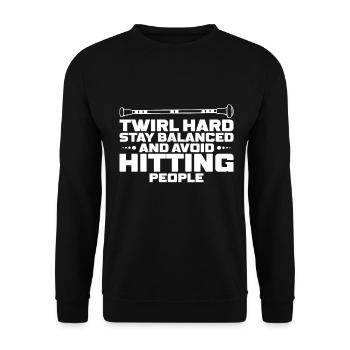 Baton Twirling Girl Twirler Majorette - Unisex Sweatshirt - black - Front - Alina (178cm) & Michal (187cm)