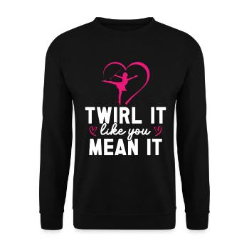 Baton Twirling Girl Twirler Majorette - Unisex Sweatshirt - black - Front - Alina (178cm) & Michal (187cm)